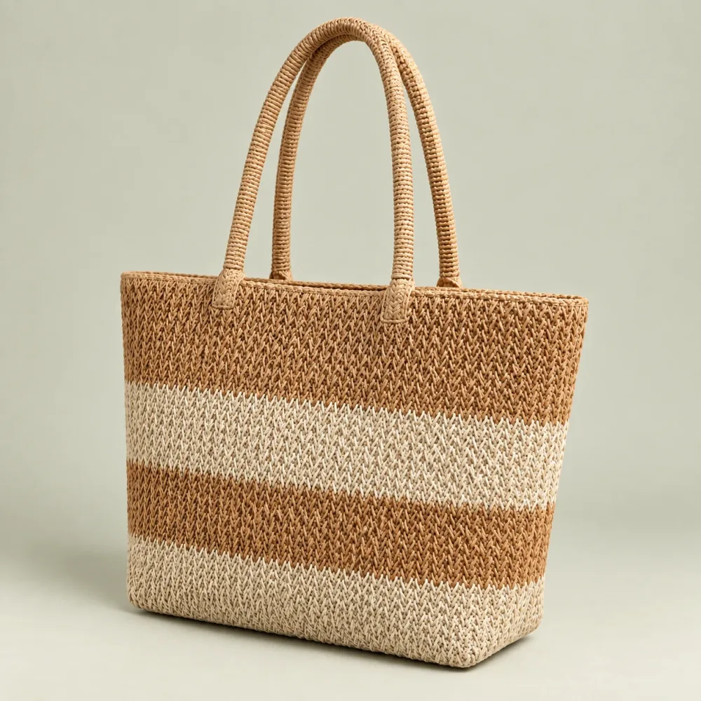 Bolso Skora Tote Rayas Natural
